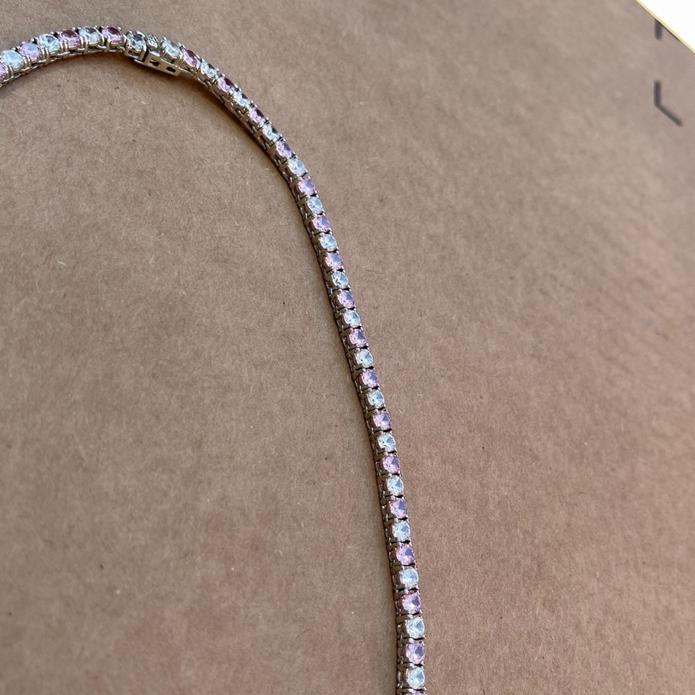 CharmBox Pink & White Tennis Necklace - Picture 2 of 6